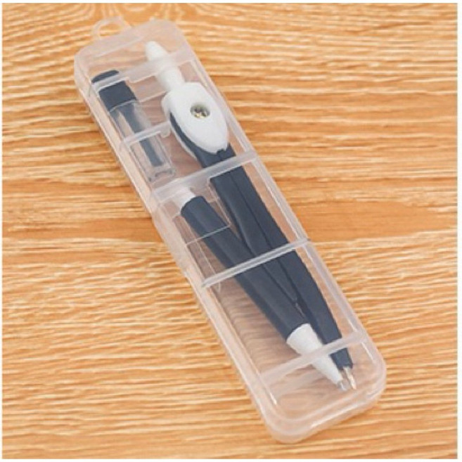 學貝FREY 學生繪圖圓規套組 金屬/夾筆/自動圓規 三角尺量角器文具組, 024簡約黑色圓規