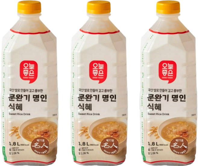 오늘좋은 문완기 명인 식혜, 3개, 1.8L