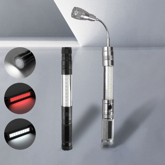 라온파인 고휘도 LED 경광봉 안테나 자석 후레쉬 비상용 손전등 다기능 안전봉 블랙, 1개