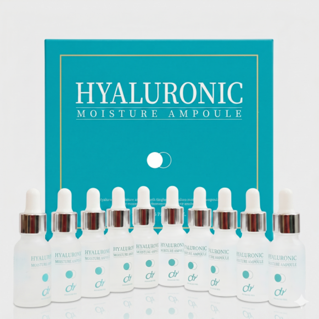 히알루로닉 모이스쳐 앰플 미백 주름개선 피부 수분 영양공급, 10개, 15ml