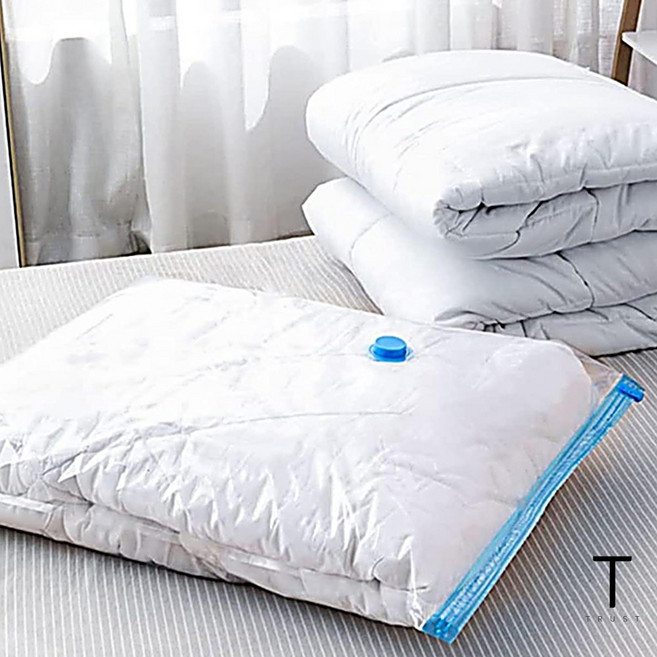 압축 지퍼백 이불 진공팩 이불 압축 가방 진공 압축팩 4p 130x100