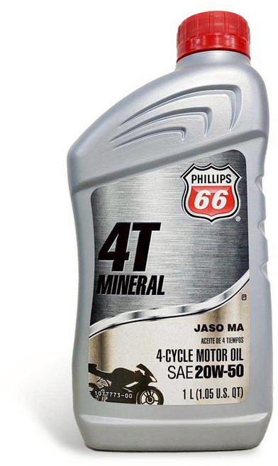 Phillips 66 4T 礦物摩托車油 適用於四行程引擎 保護引擎減少磨損, 1個, 20W50