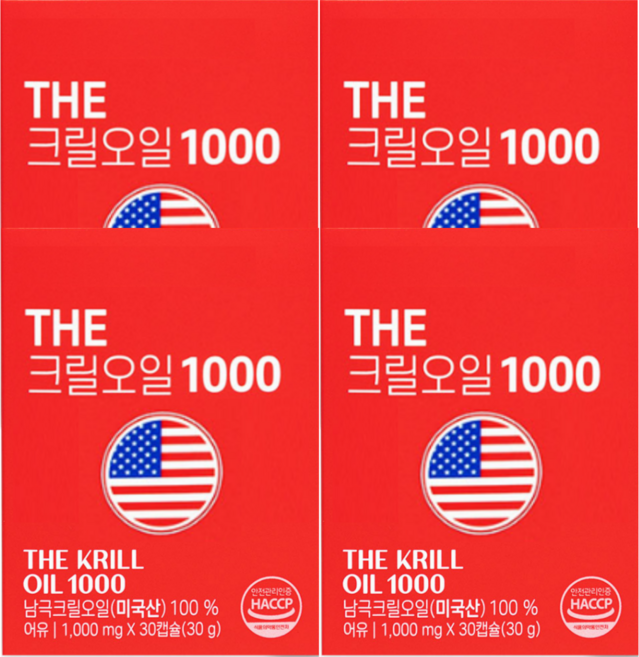 식약청 인정 크릴오일인지질 크릴56 크리오일 남극크릴오일, 4개, 30정