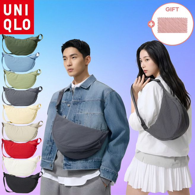 [정품] 유니클로 남녀공용 크로스백 라운드미니숄더백 커플 캐주얼 가방