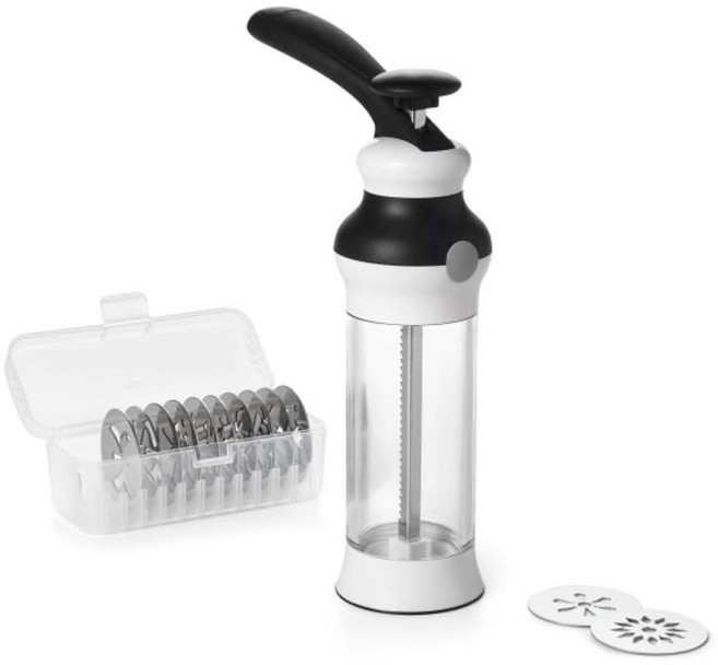 옥소 굿 그립 14피스 쿠키 프레스 세트, 1) 쿠키 프레스, 1) 쿠키 프레스