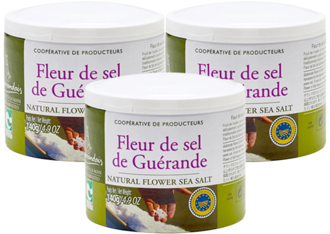 프랑스 르 게랑드 플뢰르 드 셀 토판 천일염 140g x3개, 420g, 1개
