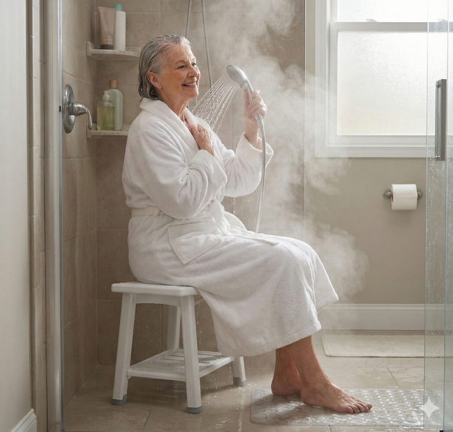 미끄럼 방지 다용도 욕실 의자 노인 환자 목욕의자, 화이트