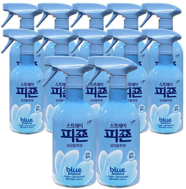 피죤 스프레이 섬유탈취제 블루비앙카 본품, 430ml, 12개