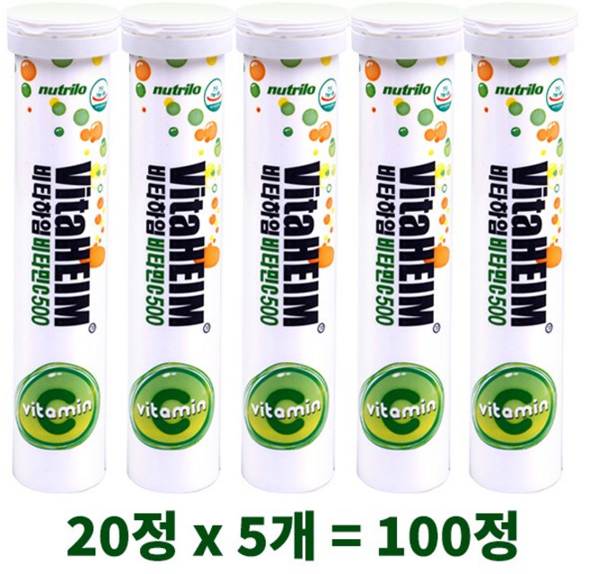 발포비타민C 비타하임 20정 건강식품, 1세트, 100정