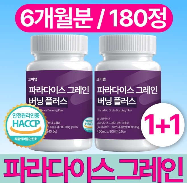 코어탭 파라다이스 그레인 버닝 플러스, 2개, 90정 - 쿠팡