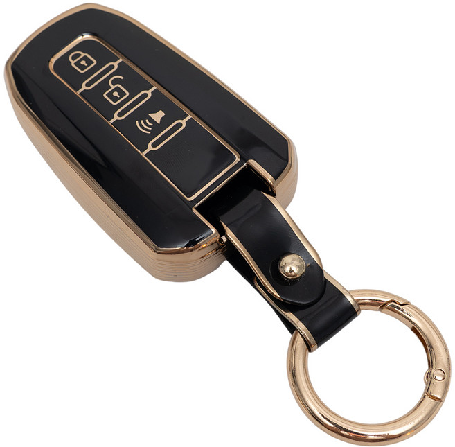 쌍용 호환 차 키케이스 키홀더 키커버 스마트 리모컨 TPU 원형 스트랩 세트, 블랙, TA78_KH13(3버튼)