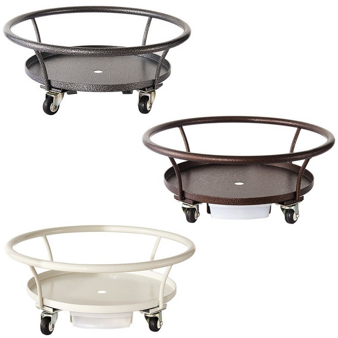 화분받침대 대형화분받침 철재화분받침대 바퀴화분받침 이동식화분받침대, 중소형블랙, 1개