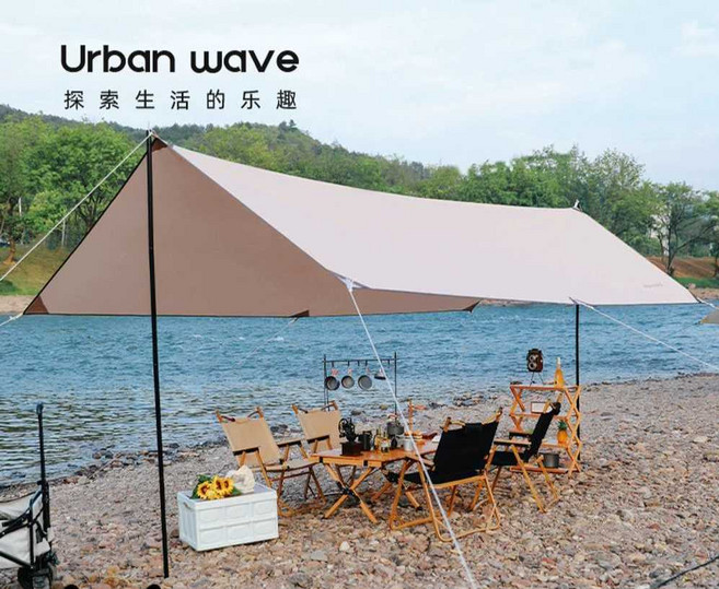 꼴로르 타프 캠핑 텐트 헥사 렉타 햇빛 그늘막, 438x292x240cm