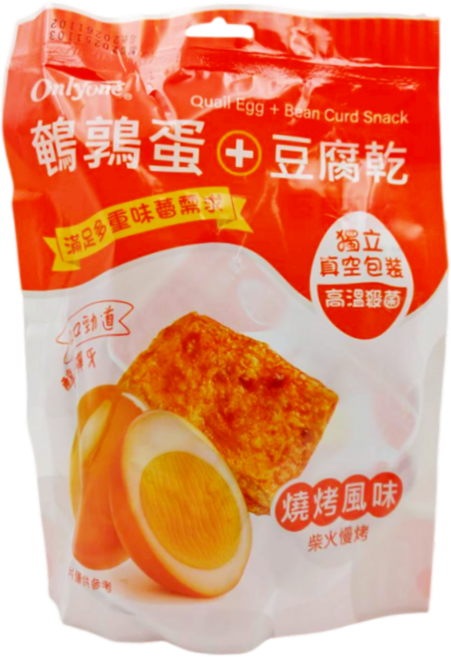 Onlyone 鵪鶉蛋+豆腐乾 獨立真空包裝 燒烤風味, 176g, 1套