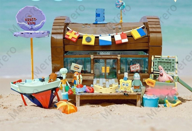 스폰지밥 집게리아레고 호환 블록, 1개