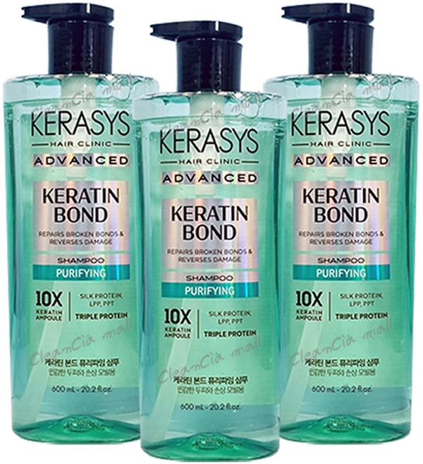 케라시스 어드밴스드 케라틴 본드 퓨리파잉 샴푸, 3개, 600ml - 쿠팡