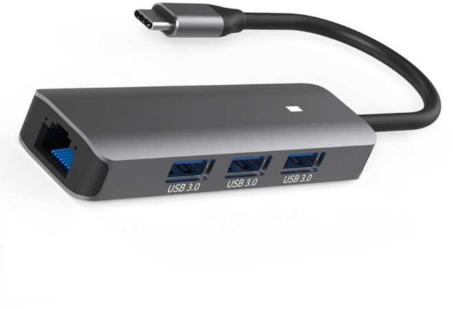 C타입 멀티 랜 허브 USB3.0 3포트 기가 랜포트 충전 데이터 전송 인터넷 연결 스마트폰 태블릿 패드 노트북 맥북 그램 지원, 1개