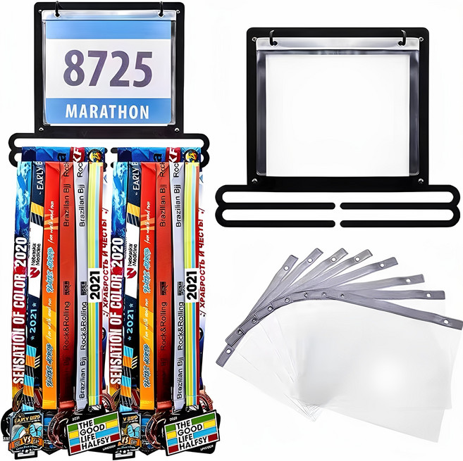 마라톤메달보관 금메달 마라톤메달 거치대 보관함 걸이 훈장 액자 보관 정리 메달 보관케이스 마라톤 정리함 케이스, 블랙, 1개