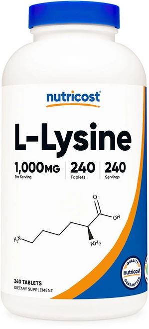 뉴트리코스트 L-리신 1000mg 타블렛 240정 1병, 단품, 1개 - 쿠팡