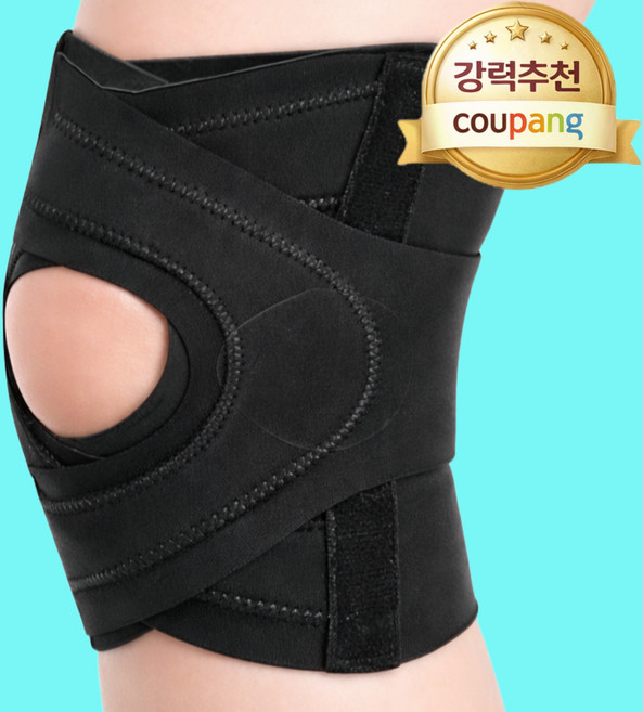 벨나로 2중고정 저자극 무릎 보호대, 블랙, 1개