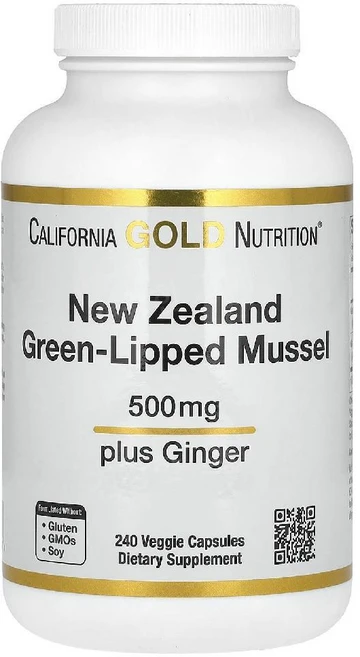 캘리포니아 골드 뉴트리션 뉴질랜드 초록잎홍합 240정 California Gold Nutrition Green-Lipped Mussel 500mg 240 Capsules, 1개 - 쿠팡