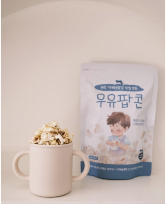 바보아빠 우리 아빠우유로 직접만든 우유팝콘 3묶음, 60g, 3개
