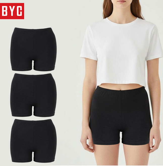 (3매 세트) BYC 학생 면 3부 속바지 주니어