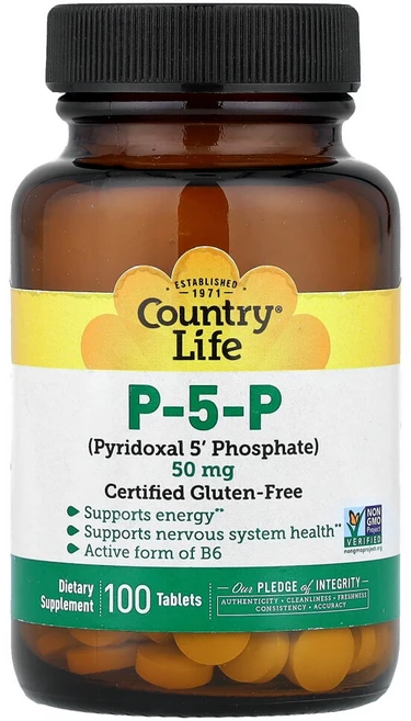 컨트리라이프 P-5-P 50mg 타블렛 글루텐 프리, 1개, 100정 - 쿠팡