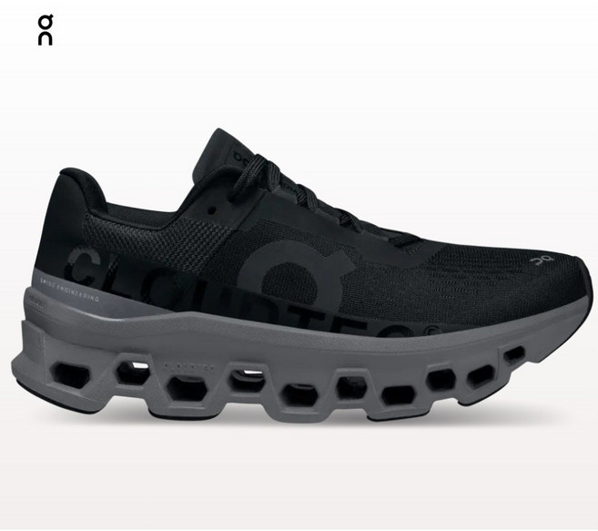 온러닝 클라우드몬스터 남녀공용 런닝화 (증정품 수납백), BLACK MAGNET, 290