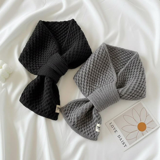 1+1 RAROUND 쁘띠 니트 목도리 스카프 미니 머플러 짧은 슬림 심플 숏