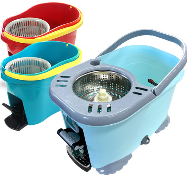 페달 통돌이걸레 기본형 회전 물걸레 밀대 청소기-스카이블루, 1개