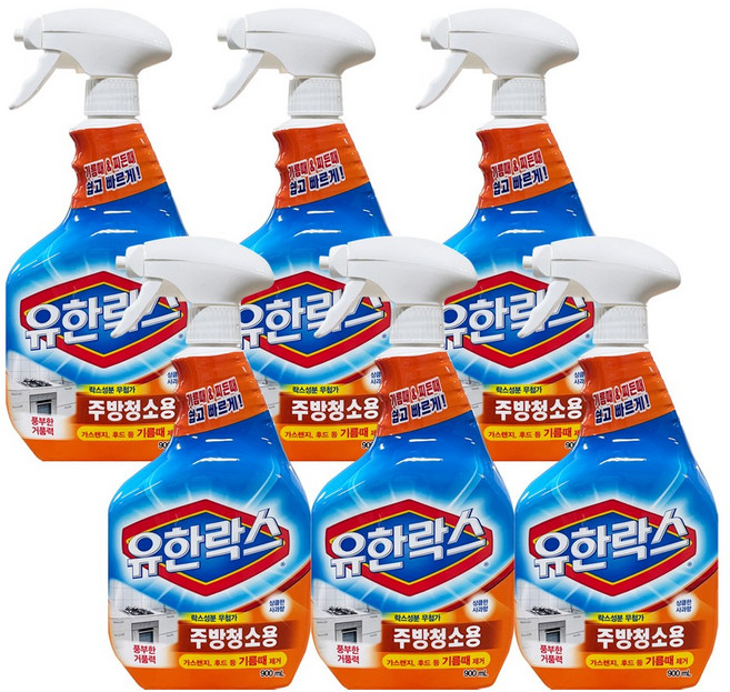 유한락스 주방청소용, 900ml, 6개