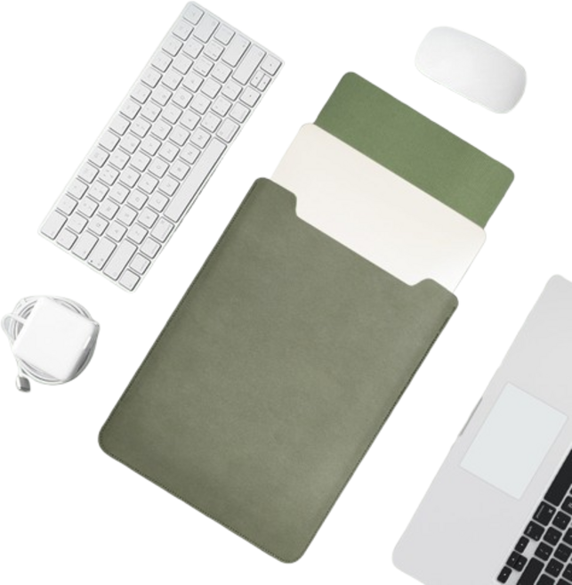 투에이비 태블릿/노트북 파우치 슬리브 가죽 케이스, 말차 그린