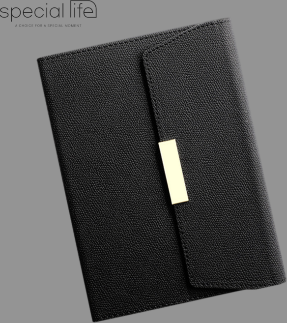 스페셜라이프 노트 가죽 필기 A5 업무용 다이어리, 블랙