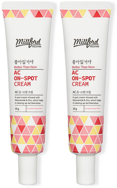 쿠팡특가 밀포드 AC 온-스팟 크림 피부진정 민감피부 국소 스팟케어 30g, 2개