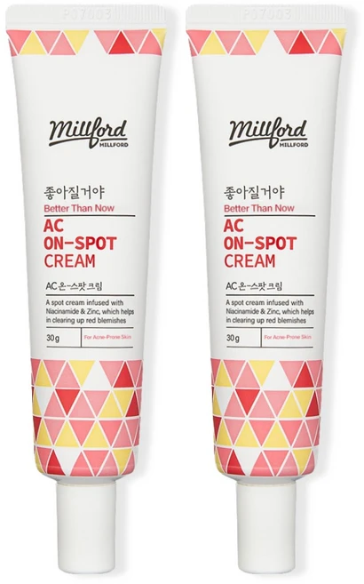 쿠팡특가 밀포드 AC 온-스팟 크림 피부진정 민감피부 국소 스팟케어 30g, 2개 - 쿠팡