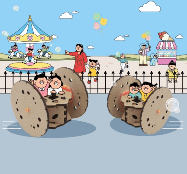 (한진과학)이륜 레이싱 범퍼카 만들기, LED 미 포함, 1개