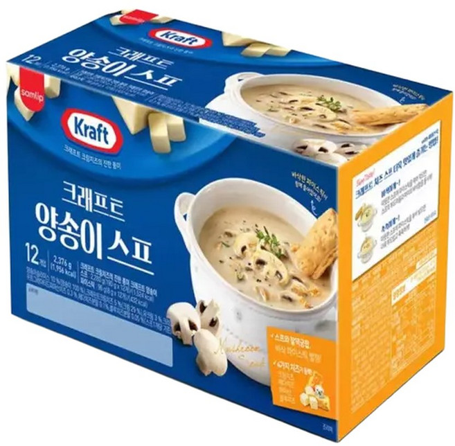 크래프트 양송이 스프 198g x 12스프 수프 양송이스프 스프 크림스프 즉석스, 12개