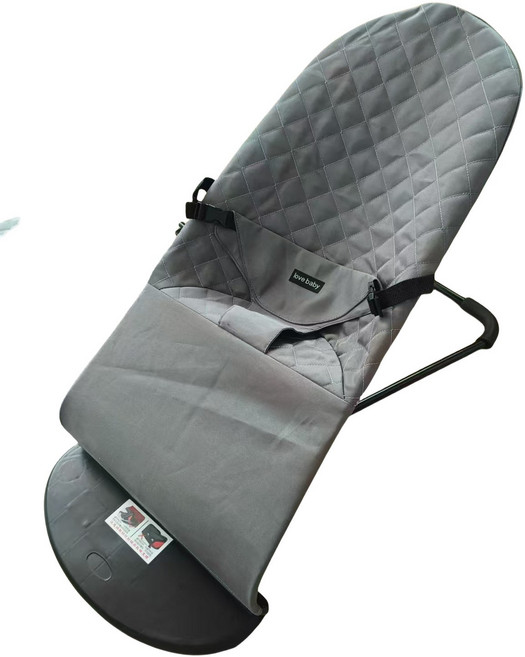 DIU 嬰兒搖搖椅哄娃哄寶寶哄睡搖籃躺椅可摺疊可調節搖搖椅安撫椅, 1件, 深灰色菱形款+木珠玩具+蚊帳:如圖