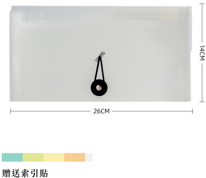 風琴夾 多格層收納夾, 風琴收納夾-透明色, 1個