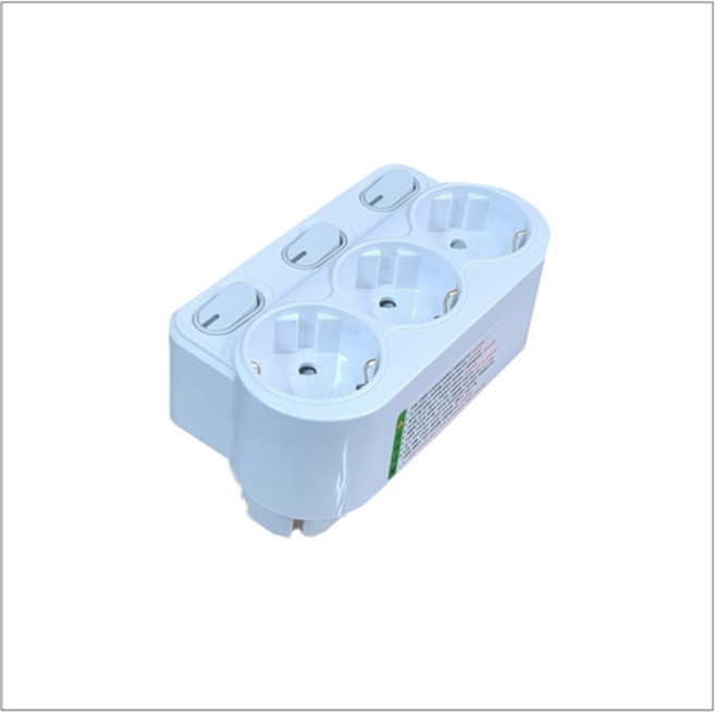 현대일렉트릭 멀티탭 절전 개별3구 회전형, 1개, 백색, 8cm