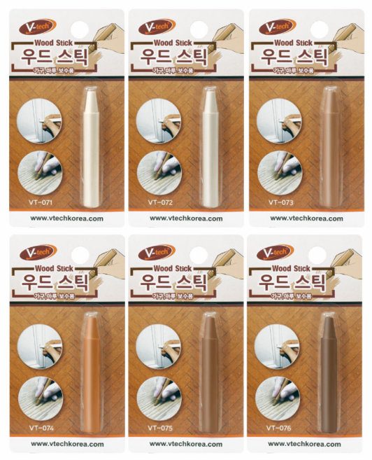 브이텍 우드스틱 가구 마루 바닥 벽 보수 크레용 흠집, VT-071