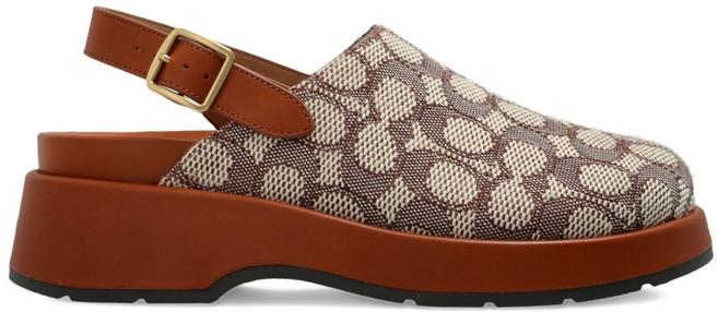 코치 슬링백 자카드 플랫 뮬