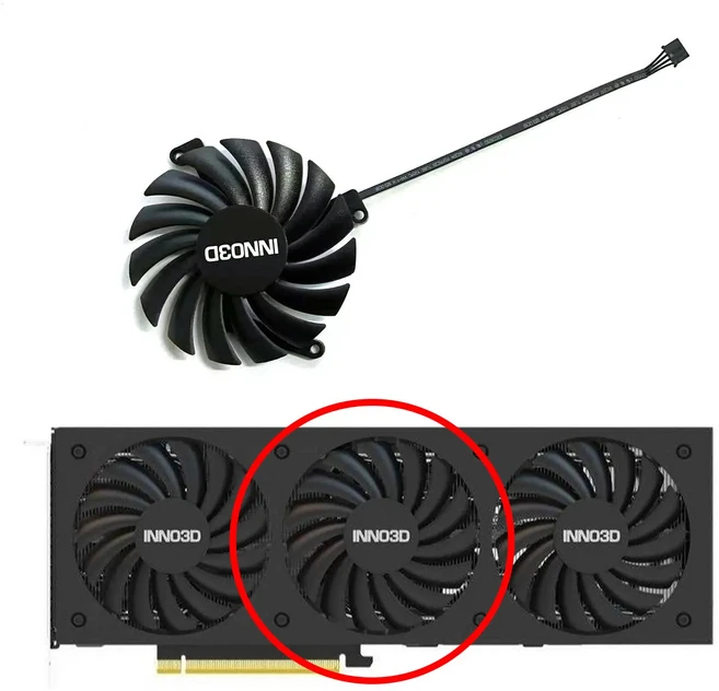 Inno3D RTX 3080 Ti X3 OC 그래픽 카드 팬용 새 85MM 4PIN CF-12910S 12V 0.35A GPU, 01 1 FAN