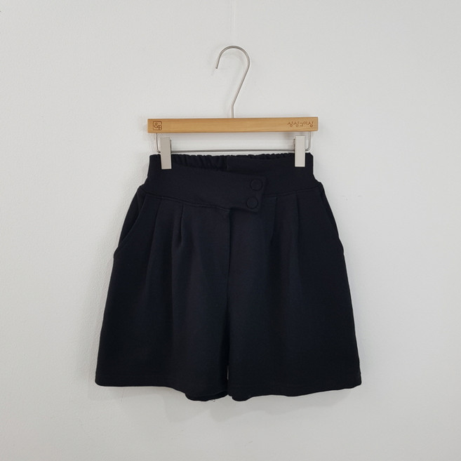 상상그이상 여성용 국내제작 언발버튼 팬츠 탄탄한 면소재 곱창밴딩 편안한 데일리팬츠 트레이닝 반바지 장마철 입기좋은 데일리 꾸안꾸룩