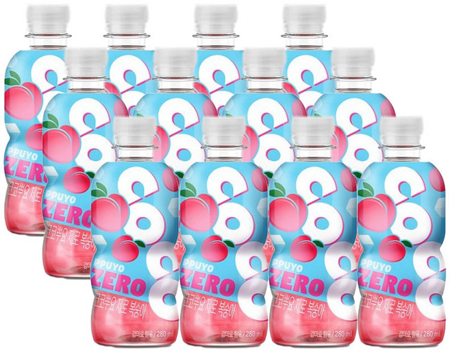 팔도 코코뿌요 복숭아맛 280mlx12개 젤리 어린이음료, 280ml, 12개