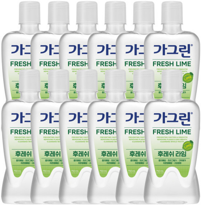 가그린 라임 구강청결제 750ml x 12개한박스, 1개