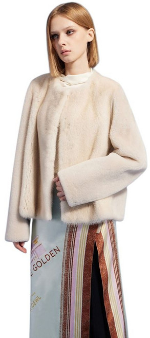 듀엘 밍크 퍼 라운드넥 자켓 D254PSG707 302078