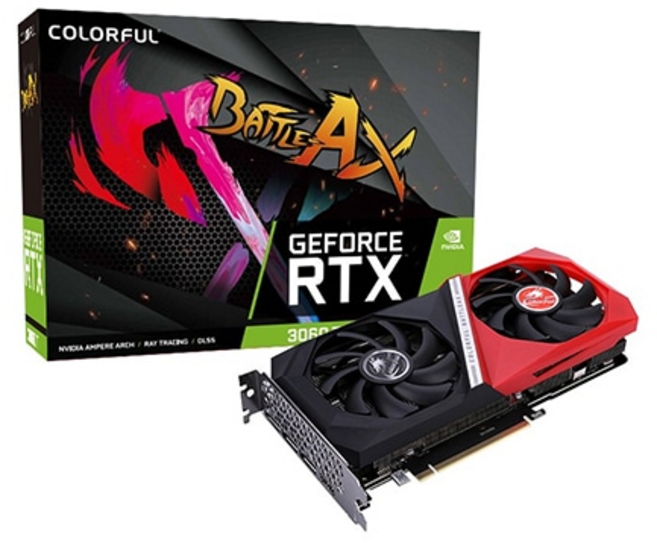 COLORFUL 지포스 RTX 3060 Ti 토마호크 DUO V2 D6 8GB LHR 2팬 빨갱이 AS남은중고