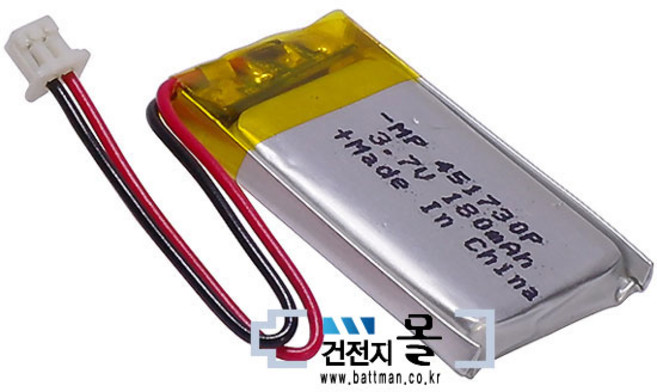 맥스파워 리튬폴리머 충전용 건전지 MP451730-PCM (3.7V 180mAh) C51021RB, 1개, 1개입